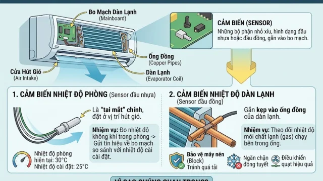 Cảm Biến Máy Lạnh (Sensor): Linh Kiện Nhỏ Gây Ra 80% Lỗi 'Ảo' Và Cách Bắt Bệnh Chính Xác