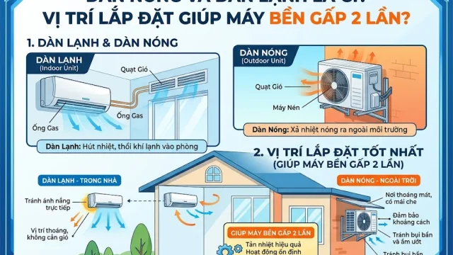 Dàn Nóng Và Dàn Lạnh Là Gì? Vị Trí Lắp Đặt Nào Giúp Máy Bền Gấp 2 Lần?