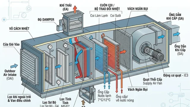 Cấu Tạo AHU (Air Handling Unit): Từ Chi Tiết Nhỏ Đến Hiệu Suất Triệu Đô Của Doanh Nghiệp