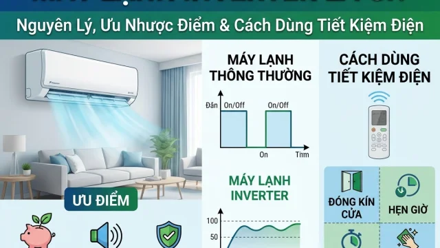 Máy Lạnh Inverter Là Gì? Nguyên Lý, Ưu Nhược Điểm & Cách Sử Dụng Tiết Kiệm Điện