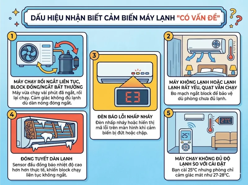 Cảm Biến Máy Lạnh (Sensor): Linh Kiện Nhỏ Gây Ra 80% Lỗi 'Ảo' Và Cách Bắt Bệnh Chính Xác