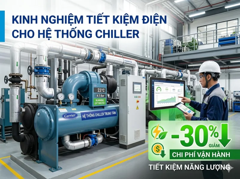 Giảm 30% Chi Phí Điện Cho Hệ Thống Chiller Công Nghiệp