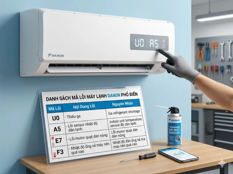 Mã Lỗi Máy Lạnh Daikin Thường Gặp: Hướng Dẫn Chi Tiết Từ Thợ