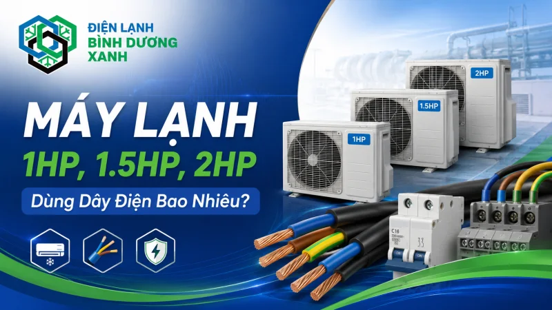 Máy Lạnh 1HP, 1.5HP, 2HP Dùng Dây Điện Bao Nhiêu?