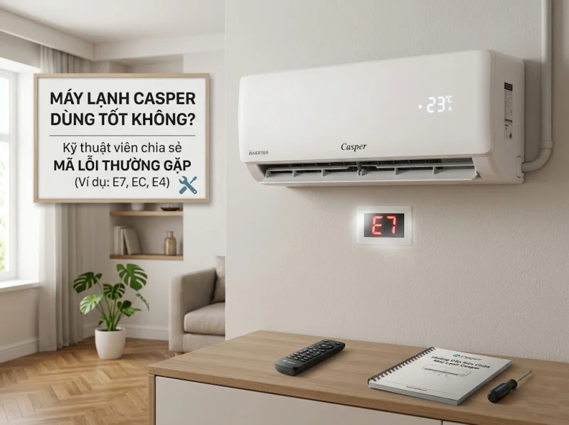 Máy lạnh Casper dùng tốt không? Kỹ thuật viên chia sẻ mã lỗi thường gặp