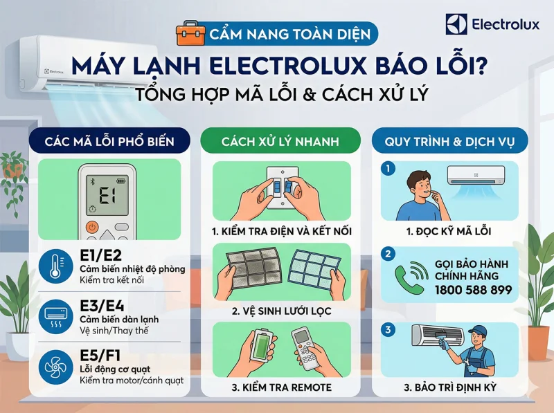 Máy lạnh Electrolux báo lỗi? Tổng hợp mã lỗi và cách xử lý