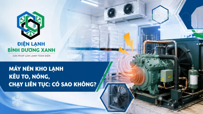 Máy nén kho lạnh kêu to, nóng, chạy liên tục: Nguyên nhân và hướng xử lý